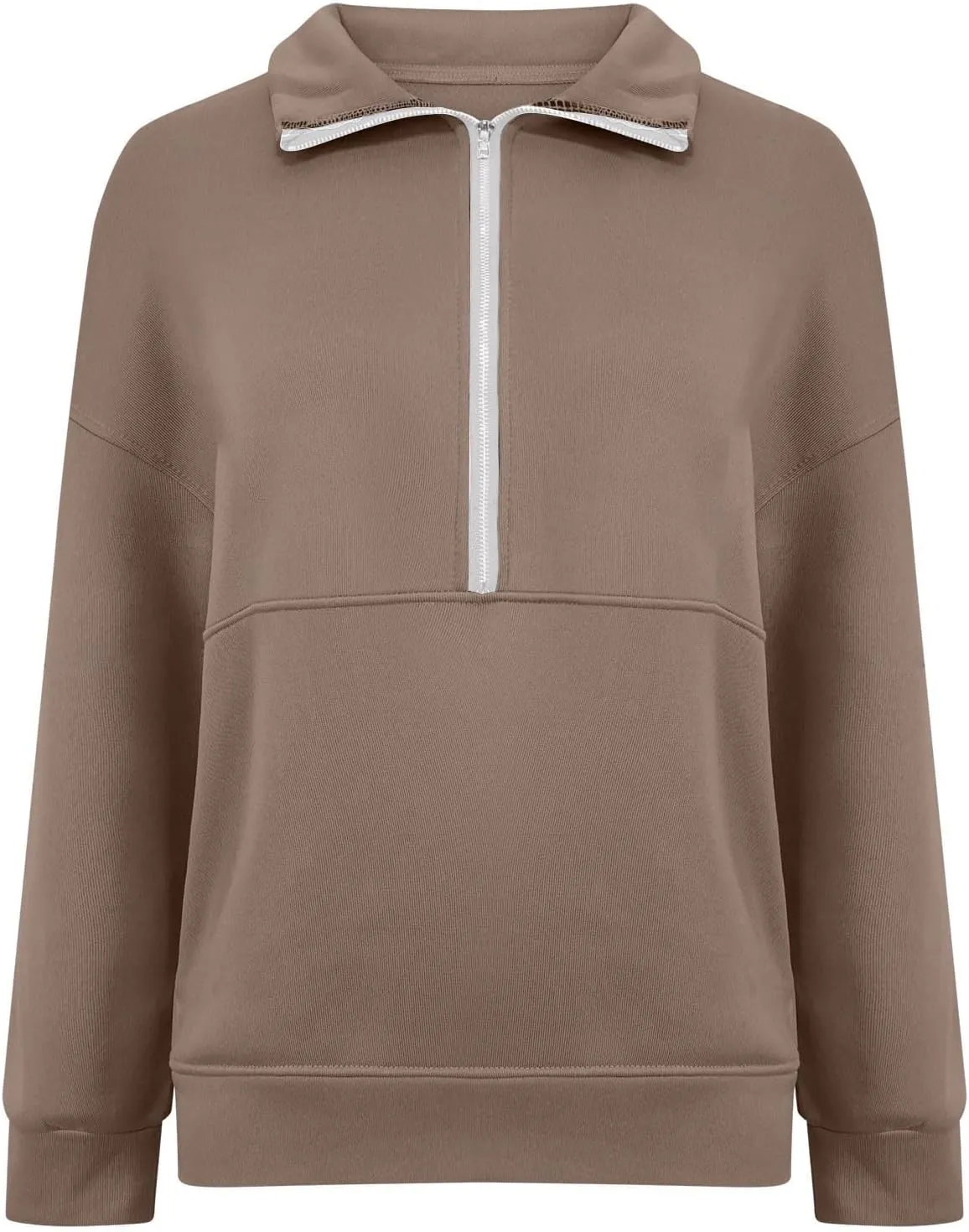 Women Fleece Half Zip Pullover Comfy Oversized Sweatshirt Trendy 1/4 Zip Up Hoodie Casual Fall Sweaters with Pockets