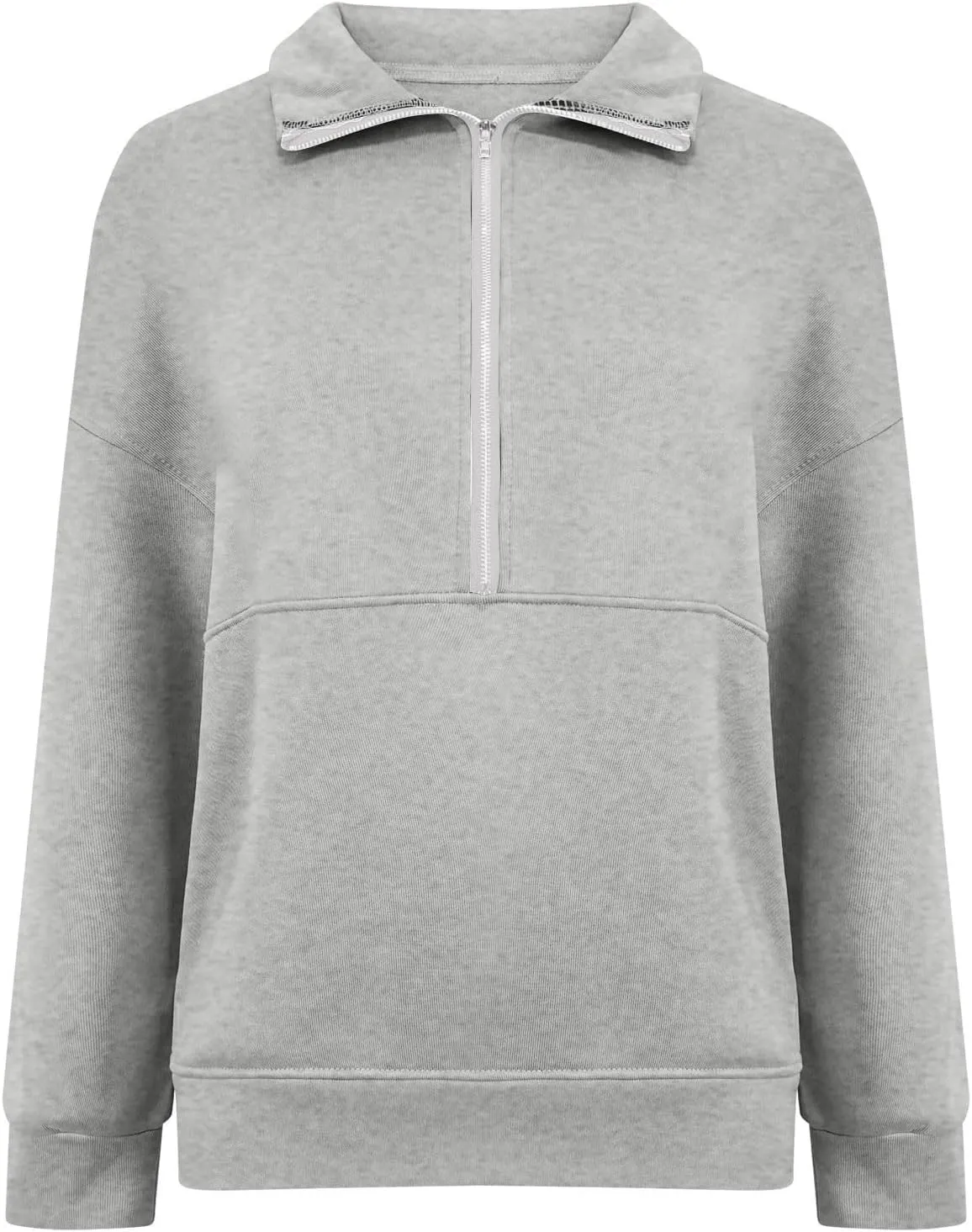 Women Fleece Half Zip Pullover Comfy Oversized Sweatshirt Trendy 1/4 Zip Up Hoodie Casual Fall Sweaters with Pockets