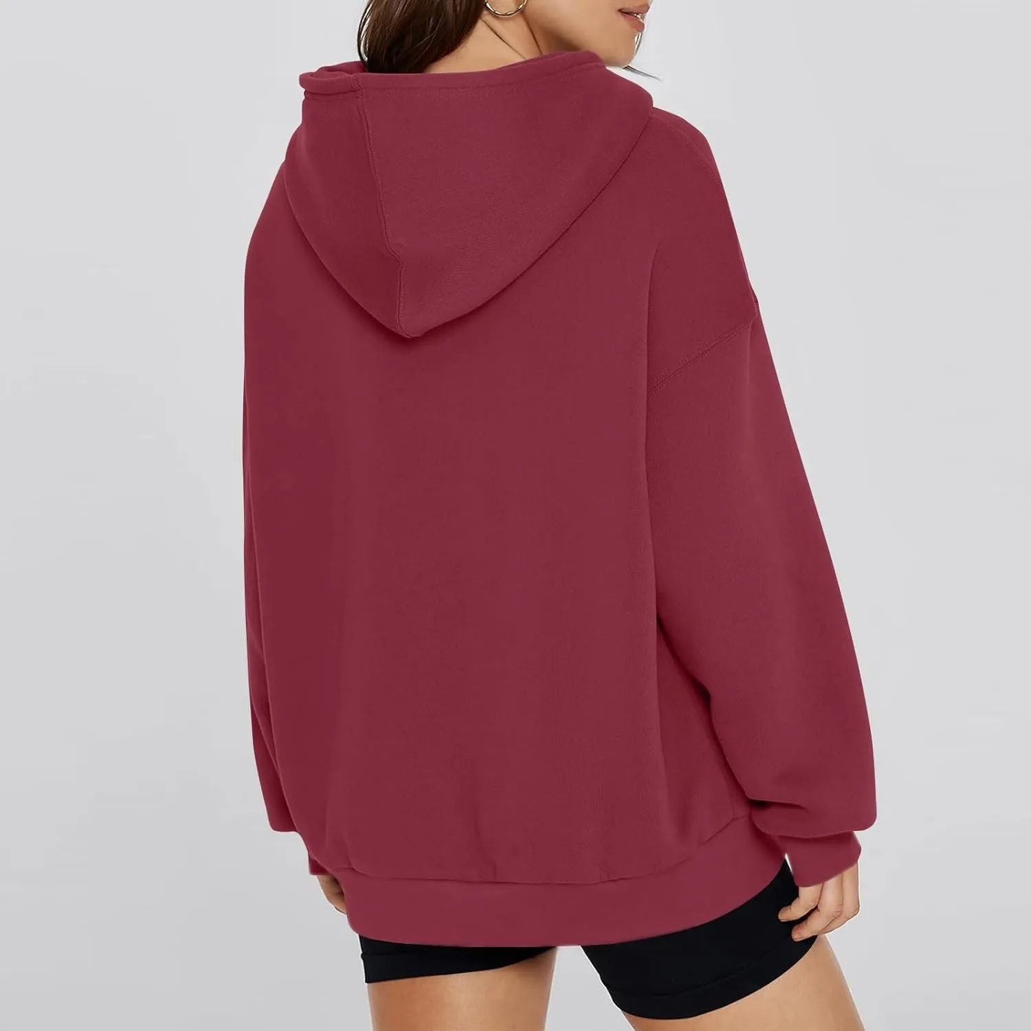 Women'S Fashion Hoodies & Sweatshirts 2024 Fall Drop Shoulder Pullover Sweaters Long Sleeve Tops With Pocket