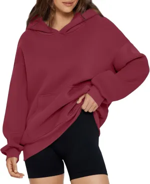 Women'S Fashion Hoodies & Sweatshirts 2024 Fall Drop Shoulder Pullover Sweaters Long Sleeve Tops With Pocket