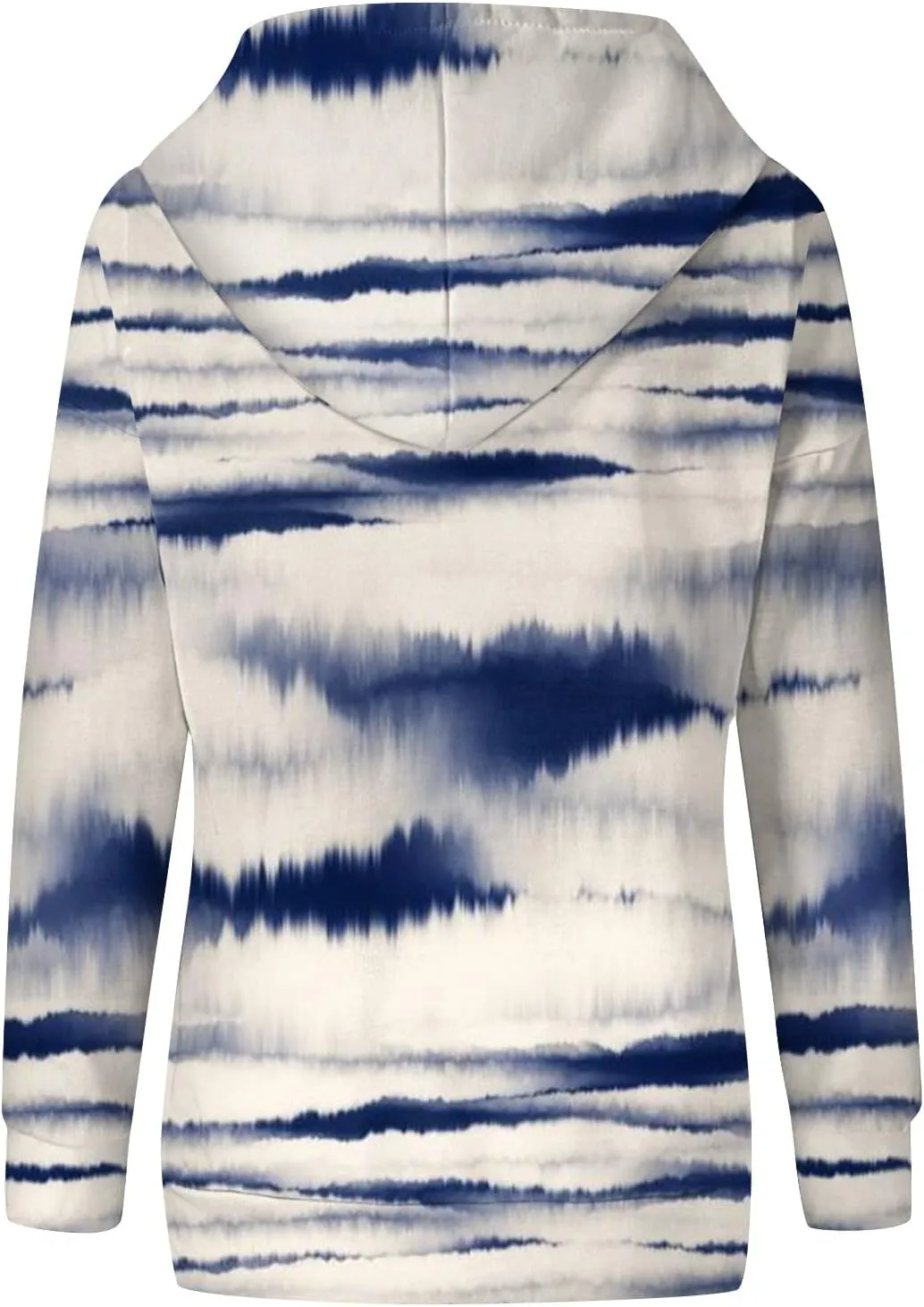 Womens Hoodies Casual Long Sleeve Drawstring Plaid Print Pullover Tops Loose Hooded Sweatshirt with Pocket