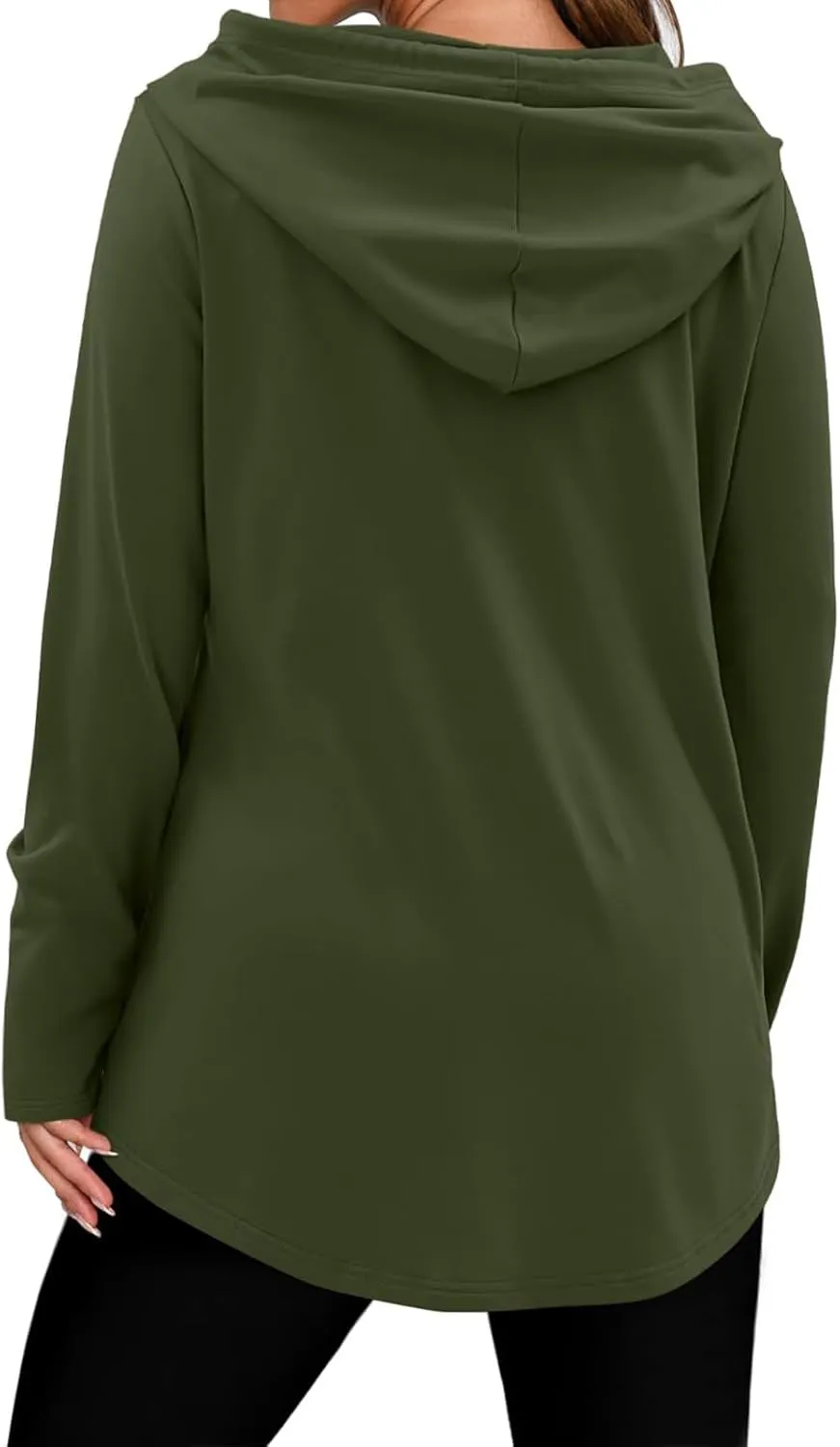 Women's Quarter Zip Tunic Hoodies Pullover Long Hooded Sweatshirts Long Sleeve Tops