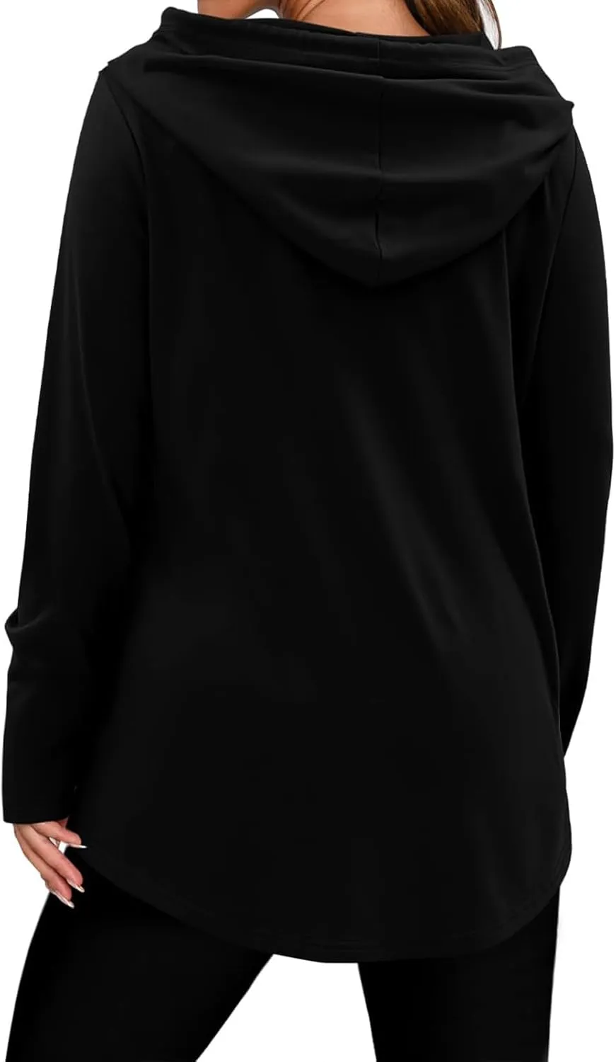 Women's Quarter Zip Tunic Hoodies Pullover Long Hooded Sweatshirts Long Sleeve Tops