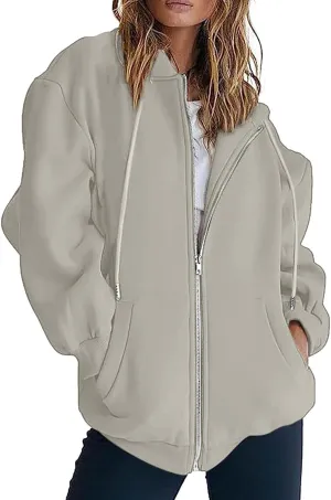 Womens Zip Up Hoodies 2025 Fall Winter Fashion Long Sleeve Hooded Sweatshirts Long Sleeve Casual Lightweight Y2k Jacket
