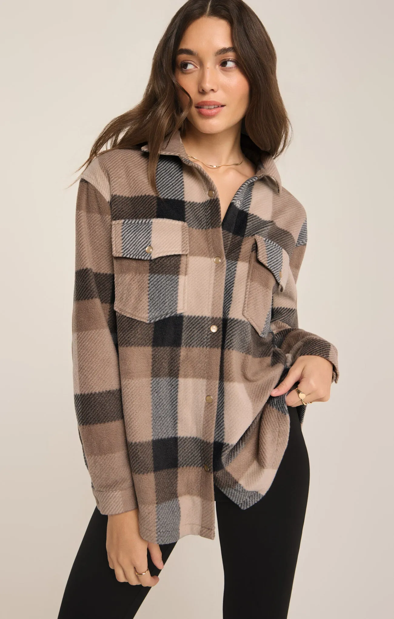 Z Supply Hiker Two Tone Fleece Jacket